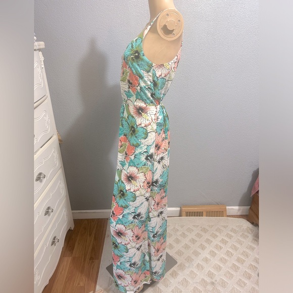 NWOT H&M Floral Hibiscus Backless Maxi Dress size 4 - Picture 6 of 10